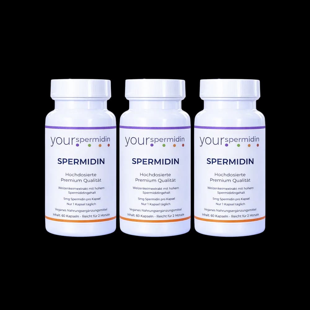 Spermidin Hochdosiert 5mg | Spermidin für 6 Monate | Weizenkeimextrakt Kapseln Kaufen | 3-er Vorteilsset Spermidin Hochdosiert 5mg | Spermidin für 6 Monate | Weizenkeimextrakt Kapseln Kaufen | 3-er Vorteilsset