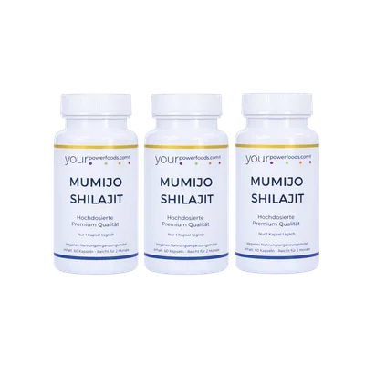 Mumijo Shilajit – 500 mg pro Kapsel, Vorteilsset 2+1 gratis Mumijo Shilajit – 500 mg pro Kapsel, Vorteilsset 2+1 gratis