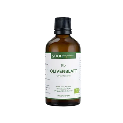 Bio Olivenblattextrakt, alkoholfreie Tinktur, konform, 100 ml Bio Olivenblattextrakt, alkoholfreie Tinktur, konform, 100 ml