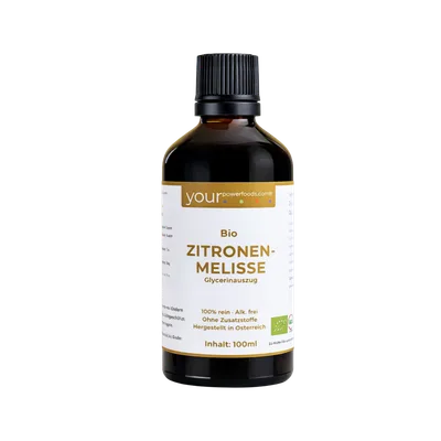 Bio Zitronenmelisse Tinktur – alkoholfrei, Lemon Balm, 100ml Bio Zitronenmelisse Tinktur – alkoholfrei, Lemon Balm, 100ml