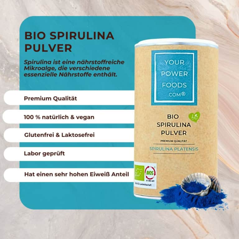 Bio Spirulina Pulver, Premium Qualität, 200g