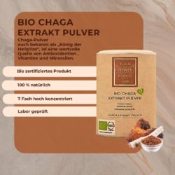 Chaga Extrakt Pulver Bio, 7 – Fach hoch konzentriert, 100g