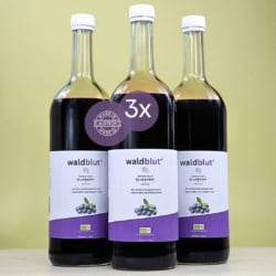 Bio Wild Wald Heidelbeeren Muttersaft, Premium Qualität, konform, 3 x 1000 ml