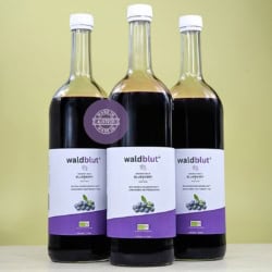 Bio Wild Wald Heidelbeeren Muttersaft, Premium Qualität, konform, 3 x 1000 ml