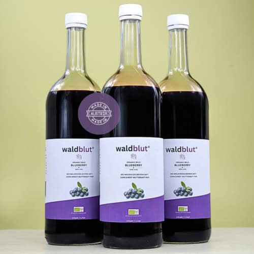 Bio Wild Wald Heidelbeeren Muttersaft, Premium Qualität, konform, 3 x 1000 ml