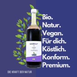 Bio Wild Wald Heidelbeeren Muttersaft, Premium Qualität, konform, 3 x 1000 ml