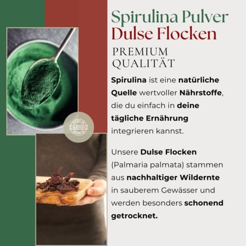 Bio Dulse Flocken 200g & Bio Spirulina Pulver 200g Set