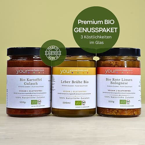 Premium Bio-Genusspaket – 3 Köstlichkeiten im Glas
